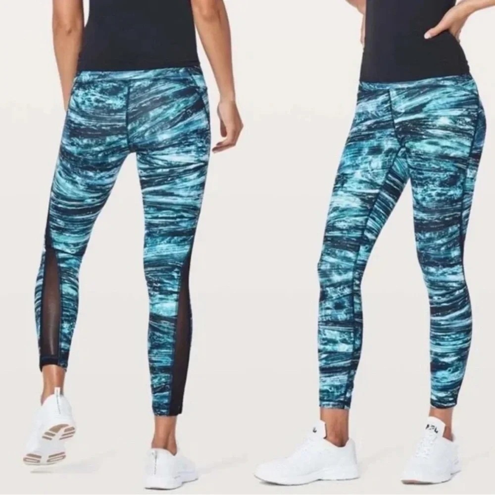 NWT Lululemon Speed Up Tight 28" Etch Hail Midnight Navy Mesh Sz 6 Luxtreme